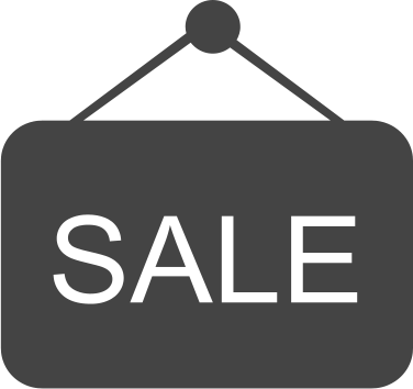 A sale sign coloured grey